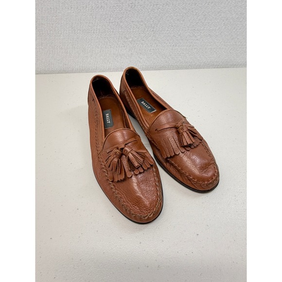 Bally Mens Brown Leather Kiltie Tassel Loafers Made in Italy Size UK 8 US 9 main image 5